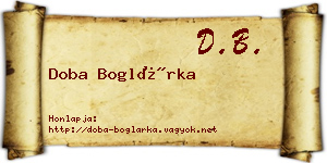 Doba Boglárka névjegykártya